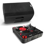 Numark PT01 Scratch Portable Turntable and Alto TX412B Powered PA Speaker for Mobile Scratch DJ, Outdoor Events