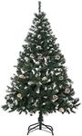 HOMCOM 5FT Artificial Christmas Tree with Pine Cones, Holiday Home Xmas Decoration Automatic Open, Green