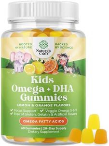 DHA Omega 3 Gummies for Kids - Algae Omega 3 Fish Oil for Kids Gummy Vitamins with Omega 3 Fatty Acids - Kids Fish Oil Omega 3 6 9 EPA DHA Supplements for Brain Booster and Childrens Sleep Aid