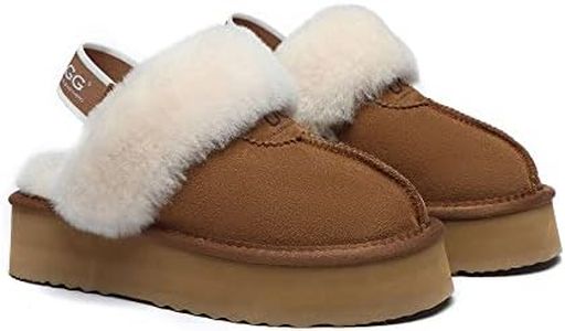 UGG AUSTRALIAN SHEPHERD Removable Strap Slingback Women Waffle Platform Slipper Chestnut AU Ladies 6 / AU Men 4 / EU 37