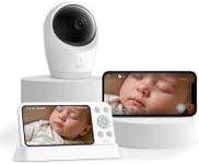 eufy Baby Monitor E21 with 4K UHD Camera, 5'' 720p Display, Hybrid Wi-Fi and No Wi-Fi Connection, App and Monitor Control, Pan-Tilt, 8× Zoom, Portable Camera with Built-in Battery, ANR, Smart Alerts