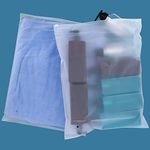 ENPOINT Packaging Clothing Bags, 50PCS 12x16 inch Poly Plastic Bag for Clothes, Frosted Ziplock Bags for Packing Selling Apparel Organization, Custom T-Shirts, Pillowcases, with Vent Holes, 3 Mil