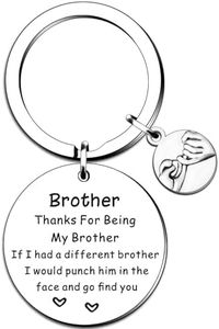 QMVMV Brother Gifts - Llavero con texto en inglés "Thank You for Being My Brother"