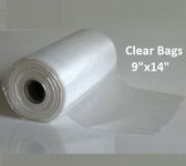 Bags on a Roll Fruit Bag and Vegetable Clear Plastic Butchers Counter Bag High Density Poly/Polythene Counter Bags (2000 Clear Bags)