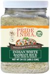 Pride Of India - Extra Long Indian Basmati Rice - Naturally Aged Aromatic Grain, 1.5 Pound Jar