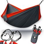 Legit Camping Hammock - Hammocks - 2 Person Hammock - Tree Hammock - Double Hammock - Portable Hammock - Outdoor Hammock - Hammock - Travel Hammock - Hammocks for Outside - Heavy Duty Hammock (Ruby / Charcoal)