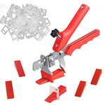 TUAKIMCE Tile Leveling System 2mm, 300pcs Tile Spacer Clips, Tile Level Wedge Spacer Plus 100pcs Resuable Wedges with A Tile Leveling Pliers, Wall Tile Leveler Tools