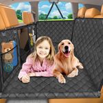 URPOWER Back Seat Extender for Dogs - Hard Bottom Dog Car Seat Cover - Waterproof & Comfortable - Fits Sedans, SUVs & Trucks - Black
