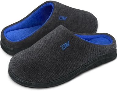 BERGMAN KELLY Men's Slippers, Two-Tone Cotton/Spandex Non-Slip Indoor/Outdoor Men's House Shoes (Ranger Collection)