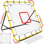 Furypiont Soccer Rebounder Bounce Back Net, 3.3×3.3FT Baseball Rebounder Net, Adjustable Angle All Ages Soccer Rebounder Training Equipment, Soccer Themed Gifts for Backyard Soccer Practice