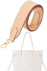 XYJG Vachetta Leather Strap for LV Neverfull Bag,Double Sided Usable Cowhide Crossbody Purse Strap for Handbag 【1.6inch Wide 25.6inch Long, Beige】
