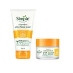 simple Vit C Fw 150Ml & Protect N Glow Vitamin C Moisturising Glow Gel| With Yuzu Lemon| For All Skin Types| No Colour, Perfume| No Harsh Chemicals & Parabens| Tested On Sensitive Skin, 150 Ml