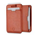 Vaultskin Chelsea Slim Leather Wallet for Front Pocket - RFID-Blocking Men's Accessory with Gift Box (Cognac)