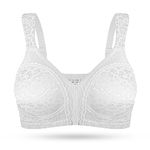 Deyllo Women’s Full Figure Comfort Wire Free Minimizer Support Bra（White，36G）