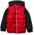 Perry Ellis Boys' Vest W/Neoprene Hood & Sleeves Jacket, Red, 24 Months