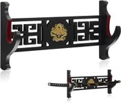 Z-fiber Sword Wall Mount Sword Holder Display Stand Padded Katana Wakizashi Genji and Samurai Swords Dragon Pattern 1 Tier