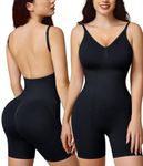 Ursexyly Backless Shapewear for Women Tummy Control Bodysuit Shorts Seamless Full Body Shaper Sleeveless Jumpsuits Cami Tops (Black, Large)