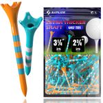 SAPLIZE Plastic Golf Tees 50 Pack (2-3/4"&3-1/4"), Ultra Durable and Stable Golf Tees, Reduce Friction & Side Golf Plastic Tees, Mixed