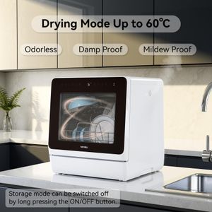 Hermitlux Tabletop Dishwasher – 5 Place Settings, Compact Countertop