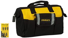 STANLEY STHT65242-8 6-Piece Cushion Grip Screwdriver Set, Black & STANLEY STST512114 12'' Tools Storage Water Proof Open Mouth Bag (Yellow-Black)