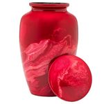 Eternal Harmony Cremation Urn for Human Ashes | Memorial Urn Carefully Handcrafted with Elegant Finishes to Honor Your Loved One | Adult Urn Large Size with Beautiful Velvet Bag (Red Milo)