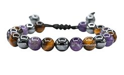 Crystal Heaven Quit Smoking Bracelet for Women Men - Crystal Bracelet with Amethyst, Tiger Eye and Hematite Stones - Spiritual Gift Bracelet