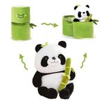 PASCAL Cute Panda Plush Toy with Bamboo Cover, Bamboo Tube Panda Plush Toy, Kawaii Panda Stuffed Toys, Animal Panda Plush Doll Pillow Toys for Kids Funny Birthday Gift (9.8in)