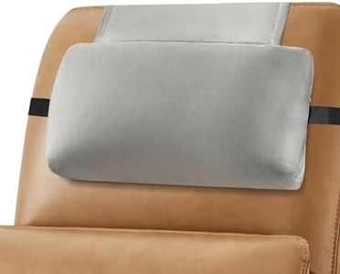 Head Recliner Pillow Adjustable Shredded Memory Foam Headrest Pillows for Recliner Chairs,Non-Slip Velvet Cushion for Pain Relief Neck Support Pillow for Travel Home Sofa Armchair with Zipper Cover