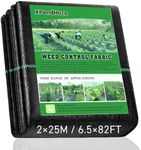 Weed Barrier Fabric Weed Suppressant Membrane Premium Landscape Fabric Heavy Duty Ground Cover Pro Garden Road Fabric Commercial Weed Barrier Fabric Anti-Weed Gardening Mat (2m x 25m)