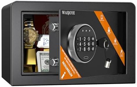 WASJOYE Security Safe box Digital Deposit Box for Home, Small Hidden Safes with Keys, Lock Box for Home Business Office Money Gun Jewelry Passport, 10L