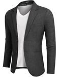 COOFANDY Travel Blazers for Men Regular Fit Casual Sport Jacket Two Button Suit Jackets, Dark Charcoal, S