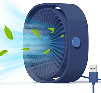 Simpeak Mini Usb Desk Fan Cooling quiet portable Blue USB Powered ONLY (No Battery), 3 Speed Setting 360° Adjustable Swivel for Home and Travel