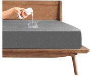 Trance Cotton Feel Terry Ultra Soft Waterproof Mattress Protector | Breathable - Hypoallergenic Mattresses Cover (75x42 inch | 6.25x3.5 feet, Grey - Pack of 1)