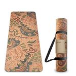 Premium Non Toxic Cork Yoga Mat with Storage Bag & Strap - 4MM Thick | Eco-Friendly, Non-Slip, & Sweat Resistant | Natural, Eco Friendly & Odor Free | Undisputable Earth Grip I No Plastic | Advanced Users 4mm | Exercise Yoga Mat for Men & Women I True Sustainability | (Semi Colored Mandala)