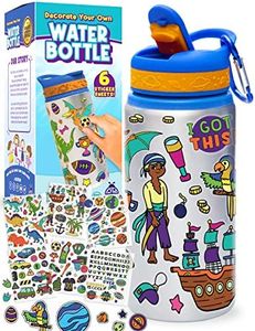 PURPLE LADYBUG Decorate Your Own Water Bottle for Boys - Crafts for Boys Ages 6-8, Birthday Gift for 5+ Year Old Boy, 6 7 8 9 10 Year Old Boy Gifts, Christmas Gifts