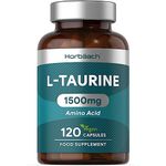 L Taurine Supplement 1500mg | 120 Vegan Capsules | Essential Amino Acids | High Strength Pre and Post Workout for Men and Women | by Horbaach