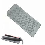 Hair Straightener Heat Mat Silicone Heat Resistant Mat Portable Travel Anti-Scald Mat Pad Curling Iron Pad Cover for Flat Iron Curler Wand Hot Waver Salon Tools(Gray)