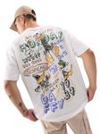 The Souled Store Official Looney Tunes: The Daffy Sketch Men and Boys Short Sleeve Round Neck White Graphic Printed Cotton Oversized T-Shirts