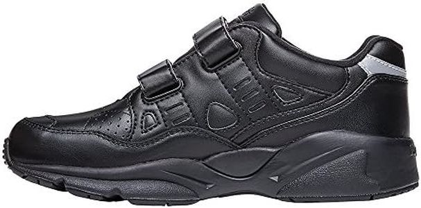 Propet Women's Stability Walker Strap Walking Shoe, Black,13 4E US