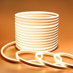 Lamomo LED Strip Light 20m, Dimmable Warm White Neon Rope Lights, 3000K 24V Waterproof Silicone Flexible LED Strips for Bedroom Indoor Outdoor Decor