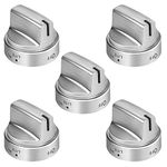 Blutoget WB03X24818 Gas Stove Knobs Replacement 5Pack -Stainless Steel Colored Gas Range Oven Stove Knob WB03X24818 Fit for GE Stove Knob Replacement PD00037240 AP5989029 PS11729081-10 Years Warranty