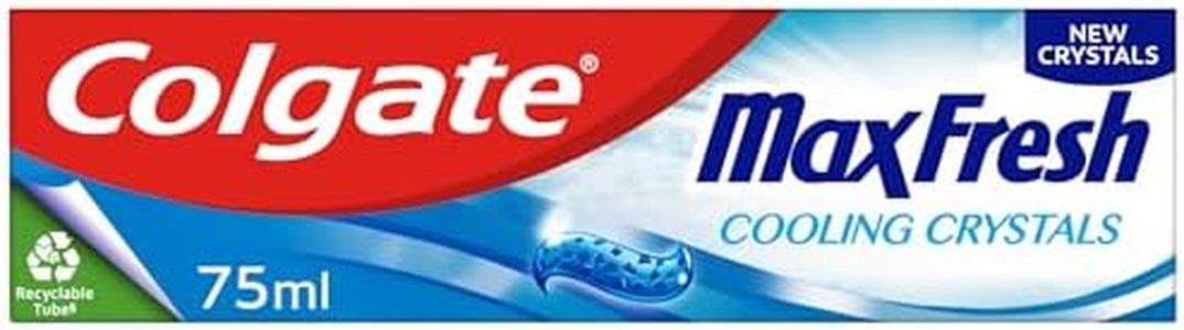 Colgate Max Fresh Toothpaste with Cooling Crystals 75ml | fresh breath toothpaste | Fresh FX technology for 10X longer lasting cooling* | helps to fight cavities | keeps teeth white