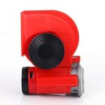 AUTO MT Super Loud Car Motorcycle Truck 12V Red Compact Dual Tone Electric Pump Air Loud Horn Vehicle UNIVERSAL ITEM