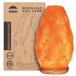 WBM Salt Lamp – USB Himalayan Salt Lamp with Touch Dimmer Control | Wooden Base | LED Bulb | 5-7lbs