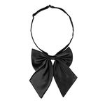 sourcing map Adjustable Pre-tied Bowknot Solid Color Halter Neck Costume Accessory Bow Tie for Women Black One Size