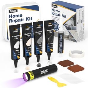 Quartz Countertop Repair Kit, Granite & Marble Repair Kit with 4*15g Filler(White,Beige, Gray,Clear), 30s Fast Repair Chip, Hole, Scratch, Crack on Fiberglass, Porcelain, Ceramic Tile, Bath Tub, Sink