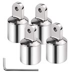 SHENGHUISS 4 Pack 1 inch Bimini Top Eye Cap End Fitting Marine Stainless Steel 316 Boat Hardware Bimini Top Canopy Fits 1 inch O.D. Round Tubing with L Shape Hex Key