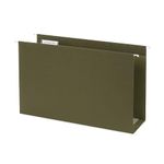 Blue Summit Supplies 25 Legal Hanging File Folders, Legal Size, Extra Large 4" Expansion, Includes 1/5 Cut Tab Inserts, Standard Green, Expanding Files with Extra Capacity, 25 Pack