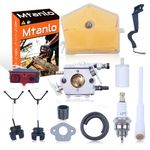 Mtanlo Carburetor Tune Up Kit for Husqvarna 55 51 Rancher Chainsaw Walbro WT-170-1 WT-170#503281504 with Air Filter Fuel Cap Choke Rod Parts