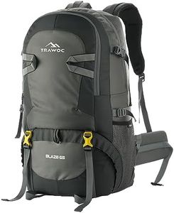 TRAWOC BLAZE 55 Liter Travel Backpack Daypack Bag for Camping Hiking Trekking Bag for Men & Women, Grey, SHK014, 3 Year Warranty